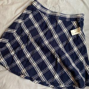 Blue and White Plaid Skirt